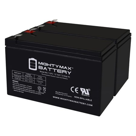 12V 7Ah F2 Replacement Battery for Lowrance X-4 Pro Fishfinder - 2PK -  MIGHTY MAX BATTERY, MAX3975027